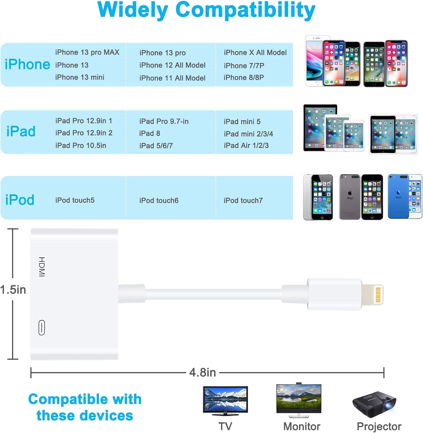 محول Lightning Digital بمنفذ Lightning الي HDMI من Apple | أبيض محول Lightning Digital بمنفذ Lightning الي HDMI من Apple | أبيض
